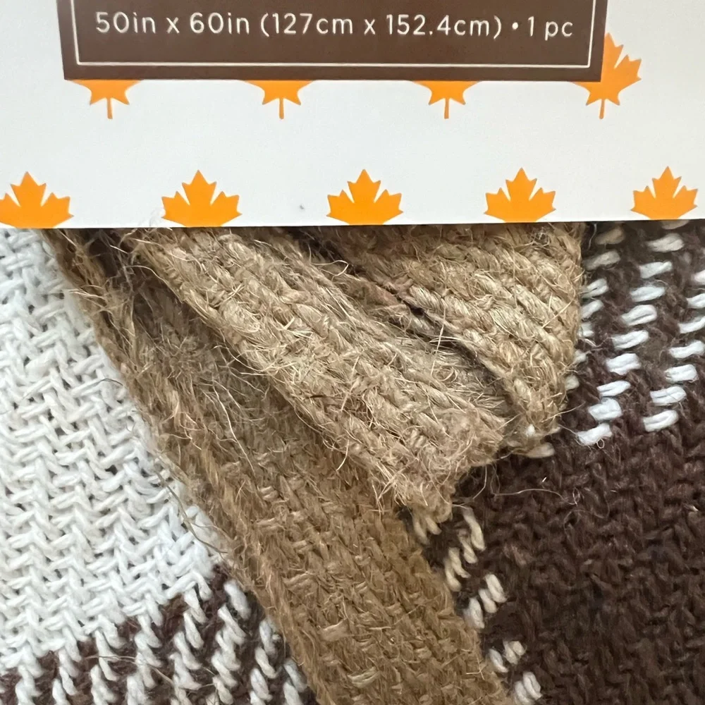 Plaid Throw Blanket and Pumpkin Pillow Set NWT